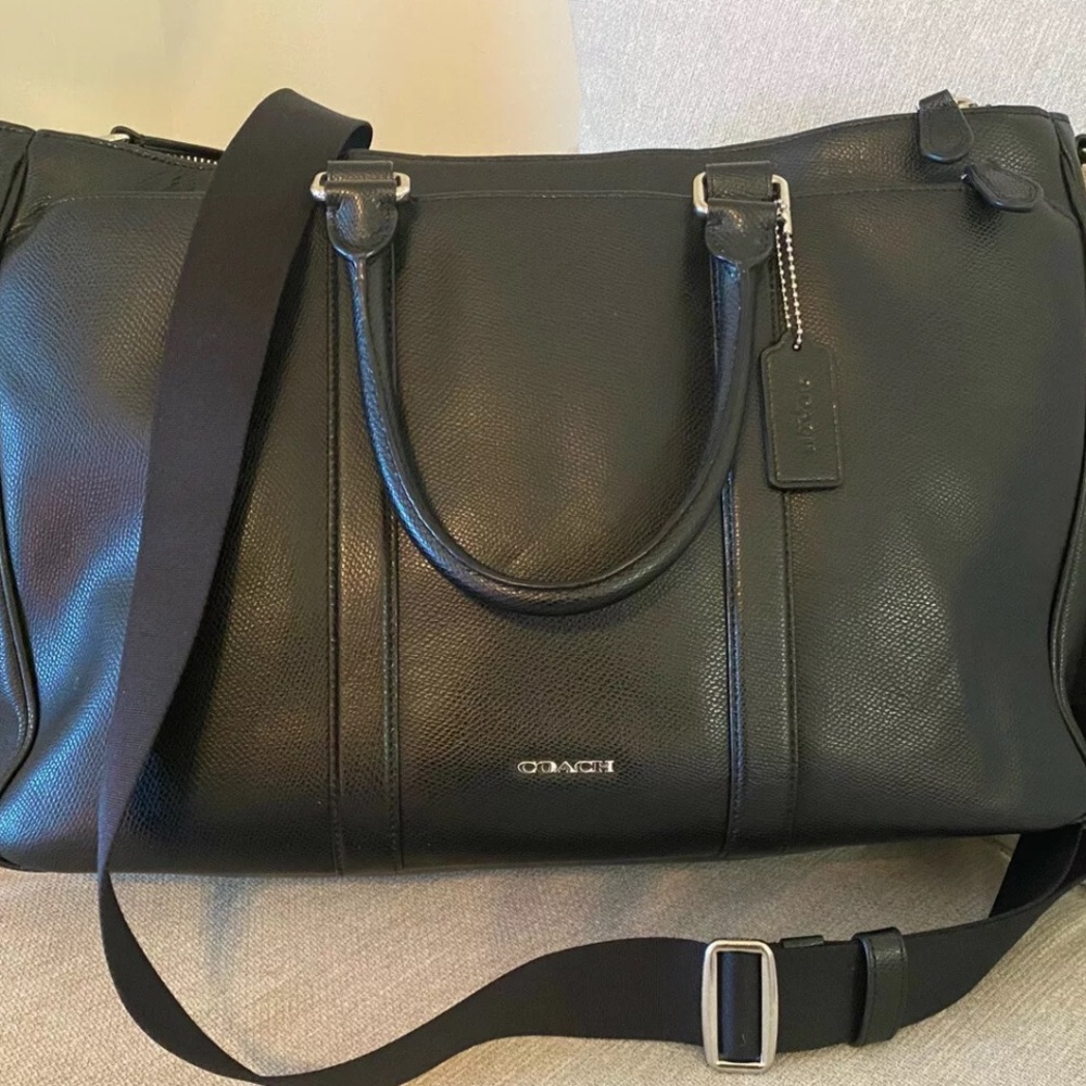 Coach Black Leather Crossbody Duffel Bag - Picture 3 of 5